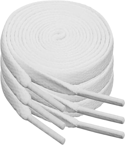 Sneakers schoenveters - Platte witte veters - 120 cm - Atletische hardloopschoenen - 5/16 inch breed - 3 paar - Wit - Vrouwen