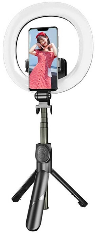 Puluz Selfie Stick Met Led-Ringlamp Voor Smartphones En Camera's