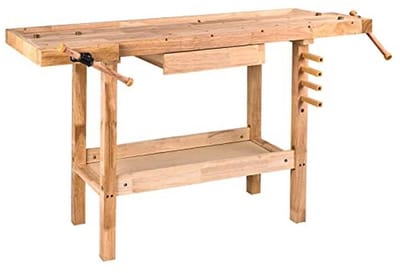 Houten Werkbank 1370 x 500 mm met Grote Lade en Gereedschapshaken
