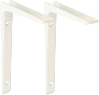 AMIG Plankdrager/planksteun - 2x - aluminium - gelakt wit - H150 x B100 mm - boekenplank steunen