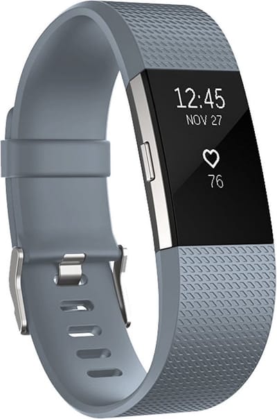 By Qubix - Compatible Fitbit bandje - Geschikt voor fitbit Charge 2 sportbandje - Maat: Large - Grijs - Horlogeband - smartwatchbandje