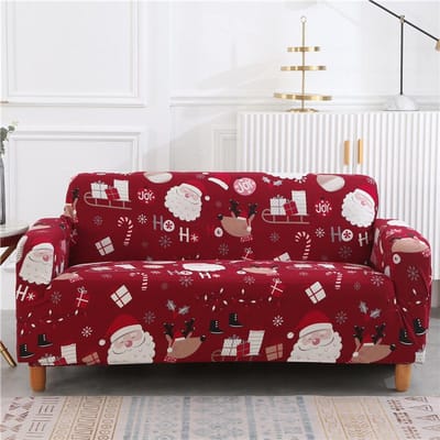 Kerst Elastische Bankhoezen voor Woonkamer Funda Bank Bankhoes Stoelbeschermer Universele Bankhoezen Kerstmis Huisdecoratie Small( 90-140cm)1pc