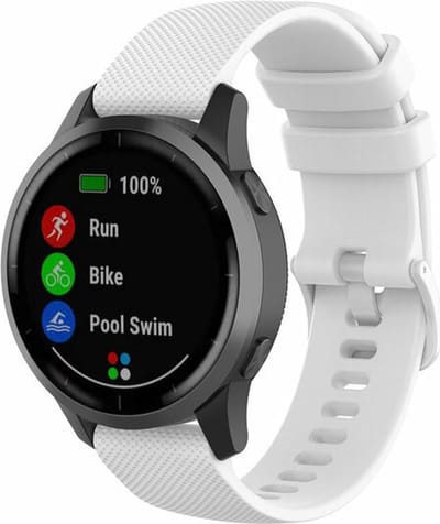 By Qubix 20mm sport bandje met motief Compatible Samsung bandje Wit Geschikt voor Samsung Galaxy Watch 7 (40 & 44mm) Galaxy Watch FE Galaxy Watch 6 Galaxy Watch 6 Pro Galaxy Watch 5 5 Pro Galaxy Watch 4 4 Classic Active 2 Watch 3 (41mm)