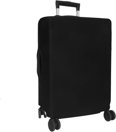 Duurzame Kofferschoen met Elastische Bescherming, Stofdicht en Versterkt Materiaal, Inclusief Bagagelabel voor Koffers van 56-61 cm, Zwart, L