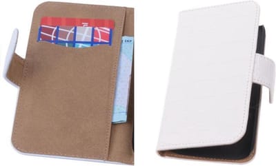 Wit Croco Samsung Galaxy Core Book/Wallet Case/Cover