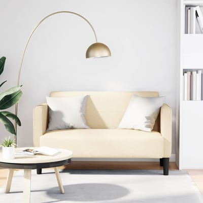 vidaXL - Loveseat - bank - 109 - cm - corduroy - stof - crèmekleurig