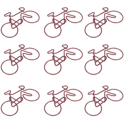 100 stuks Paperclips Multifunctioneel Schattige Fietsvorm Galvaniseerproces Mini Metalen Paperclips voor Thuis School Kantoor brown
