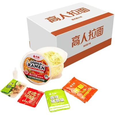 Yang Zhang Gui 【Halal voedsel】Yangzhanggui Gaoren instant noedels Hong Kong-stijl rijke bouillon, 180 g x 12 koppen (Eivrije versie)