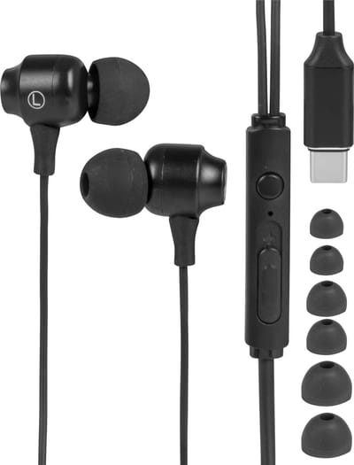 Nuvance Oortjes met Draad - USB-C - Oordopjes met Draad - In-Ear Oortjes met Draad en Microfoon - Zwart