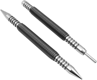 Dubbele Nagelstoter - Pin Punch Set - Klusjes in Huis - Veilig Zonder Hamer - 2 Delig - Zilver