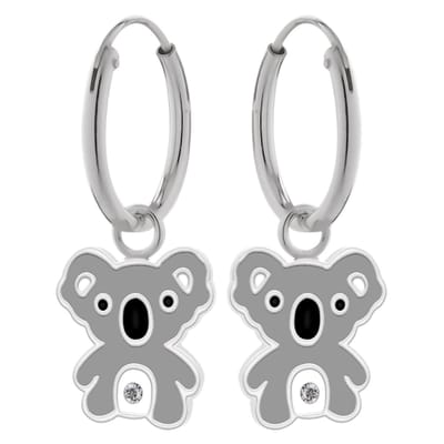 Zilveren kinderoorringen - koala hanger - hypoallergeen