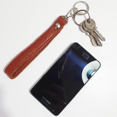 Toetie & Zo Handgemaakte Leren Sleutelhanger - Bruin - XL - Sleutelkoord - Sleutelhouder - Leder - Handgemaakt