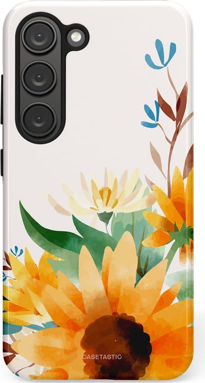 Casetastic Hoesje Geschikt voor Samsung S23 - Stijlvolle Beschermende Duo-layer Case - Stralend geel