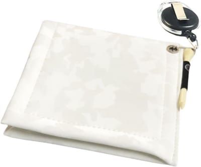 Golfbal Reiniger - Draagbare Handdoek - Golfspel Onderhoud - Dubbelzijdige Pluche - 11.5x11.5cm - Wit