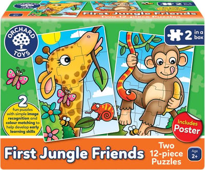 Jungle Puzzel voor Peuters (2 Stuks, 12 Delen) - Vanaf 2 Jaar