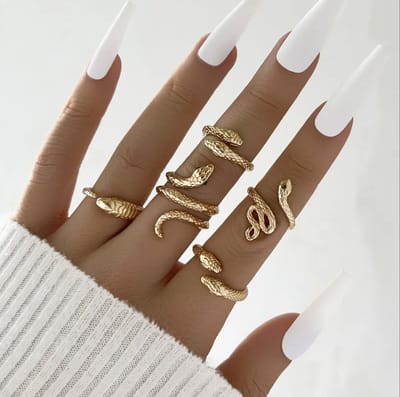 Hiden - Ringen Set - Ringen Dames - Goudkleurig - Sieraden - Ringen set - Slangen - Snakes