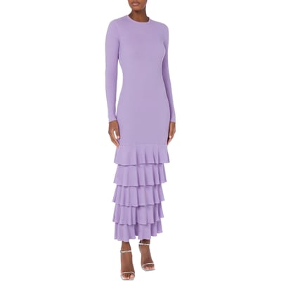 Moschino Wool Dress With Ruffles Violet Size: 38 | Maxi Dresses Outlet | Dames | Paars