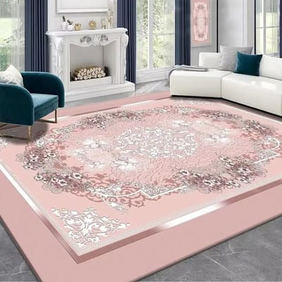 Vintage High-end Antislip Woonkamer Tapijt Roze Zacht Huisdecoratie Slaapkamer Dressoirkleed Eenvoudige Reiniging Wasruimte Vloermat Zacht 80*120cm