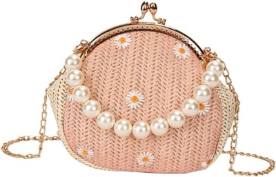 Schoudertas - Zomer tas - Strand en feest - Kant en borduurwerk - 16 x 15 x 7 cm - Wit
