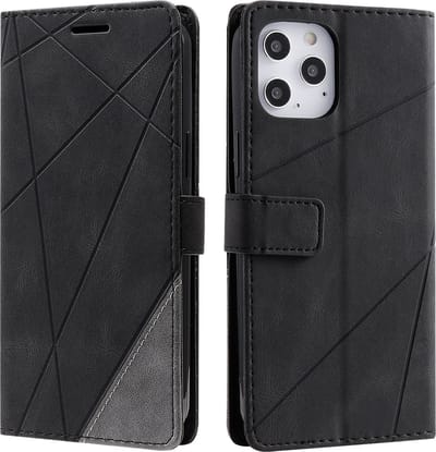 YPCd Wallet Case Pasjeshouder – Geschikt voor Apple iPhone 16 Pro – Luxe Bookcase Hoesje met Magnetische Sluiting & Kaartvakken – Zwart