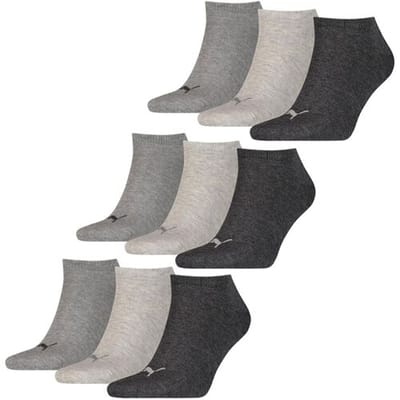 Puma Sneakersokken Plain 9-pack Antraciet Melange-35/38