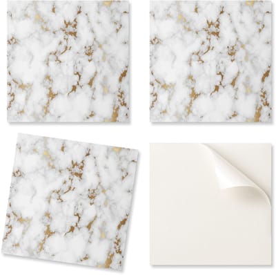 Verpakking met eenvoudig te installeren vinyltegels, marmerpatroon met aderen, 9x30x30 cm