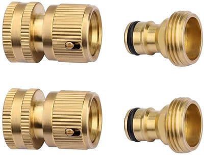 Dailygoods- Tuinslang Connectoren Massief Messing - 3/4 Inch Draad - Snelconnectoren - Lekvrije Fittingen - Mannelijk/Vrouwelijk - Duurzaam Ontwerp - Slangfittingen