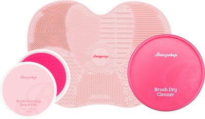 Boozyshop ® Make up kwastenreiniger set - Effectieve reiniging van make up kwasten en make up spons - Reinigingsmat - Met zuignappen - Keep m Clean Set