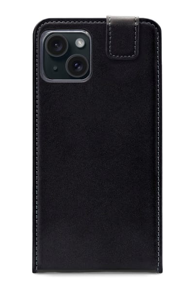 Mobilize Telefoonhoesje geschikt voor Apple iPhone 15 Hoesje | Mobilize Classic Gelly Flipcase | Pasjeshouder voor 1 Pasje | Telefoonhoesje voor Pinpas / OV Kaart / Rijbewijs - Zwart
