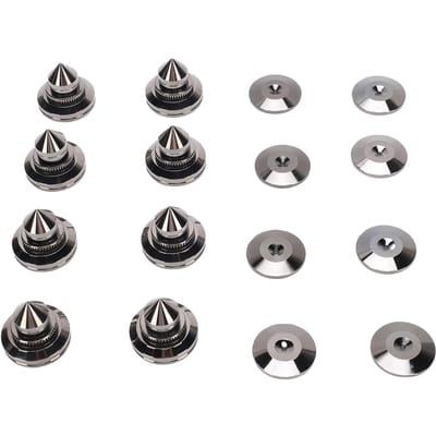 8 Pièces Pointes et Patins d'Isolation pour Haut-parleurs Pieds Anti-vibrations en Cuivre Pur pour Amplificateurs Caissons de Basses Platines CD DVD gray