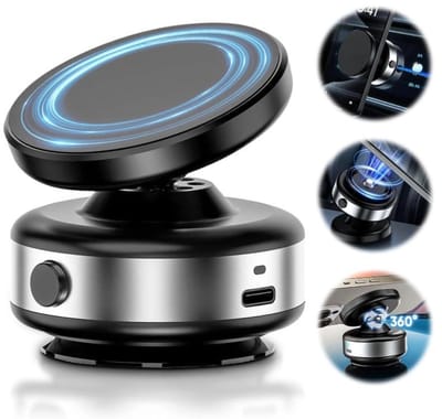 Magnetische telefoonhouder - autohouder, 360° rotatie, N52 sterke magneet - Handsfree Telefoonhouder Geschikt voor: iPhone, Android en smartphones - zilver