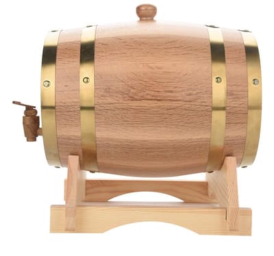 JHUBERS- Wijnvat Eikenhout 5L Capaciteit - Vintage Stijl - Houten Wijndispenser - Wijnvat Plantenbak - Wijnvat Kuip - Decoratief voor Keuken/Bar - Wijncontainer