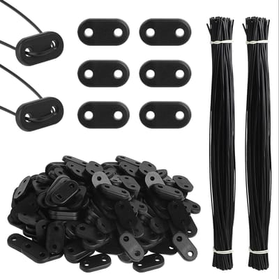 Dailygoods- Bevestigingsset voor inkijkbescherming - Bevestigingsmateriaal - Montageclips - Kabelbinders - Weerbestendig - Hoogwaardige materialen