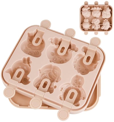 Dailygoods- IJsvormen Siliconen - IJsjes Vormen - BPA Vrij - DIY IJs Lolly Mal - Roze - 15 x 12,2 x 2,2 cm - Ijsjesvorm