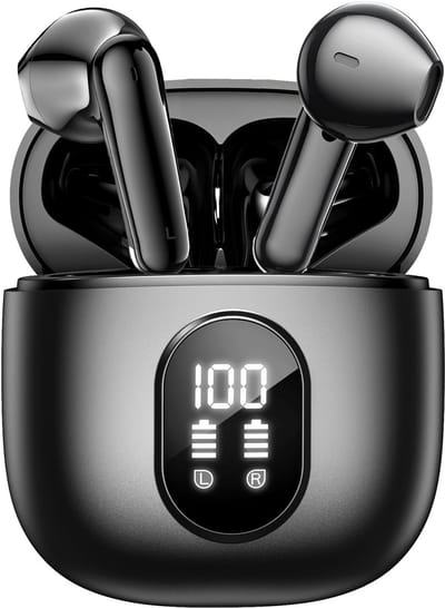 Soundtrex X-Pro Draadloze oordopjes - Bluetooth Oordopjes - Oortjes draadloos - Earpods - LED Display - Bluetooth 5.3 - Zwart