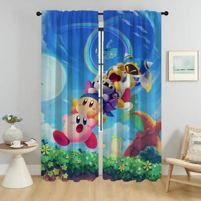K-Kirbyes Elegante Kamergordijnen voor Woonkamer Jaloezieën Halloween Decoratie Anti-muggengordijnen 2 Stuks Raamgordijn Kind W50xH70cmx2pcs-CL