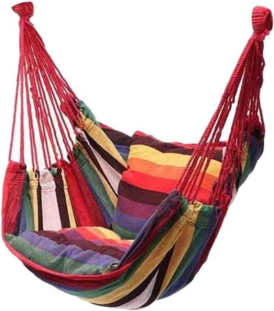 Schommelstoel Hangmat - Luie Stoel - Buiten Ontspannen - Veilige U-vorm - 100x130cm - Zwart