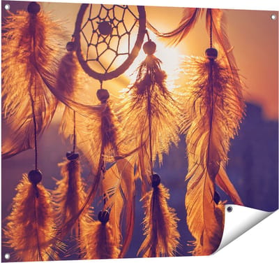 Gards Tuinposter Amulet van de Indianen - Symbool - Ketting - 100x80 cm - Tuindoek - Tuindecoratie - Wanddecoratie buiten - Tuinschilderij