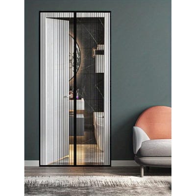 Lente en Herfst Zomer Deurgordijnen Zwart en Wit Eenvoudig Muggenwerend Deurgordijn Scherm Schermdeur Schermraam Automatisch Magnetisch Black Stripes (210*90cm) veelkleurig