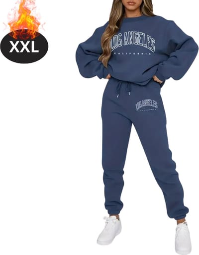 Nivard Joggingpak - Huispak - Volwassenen - Trainingspak - Comfortabel - Joggingsbroek - Tracksuit - Dames - Marineblauw - XXL