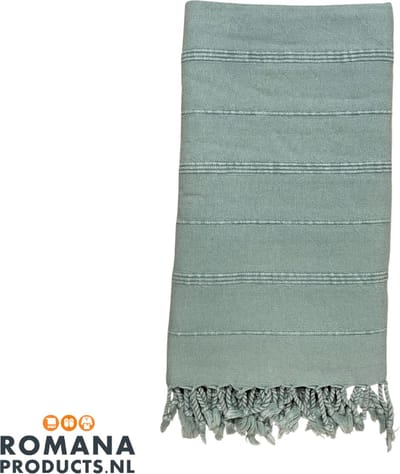 Romana Products Stonewashed Hamamdoek - Baddoek - Strandlaken - Saunalaken - 100cm x 180cm - Mint-Ijsblauw