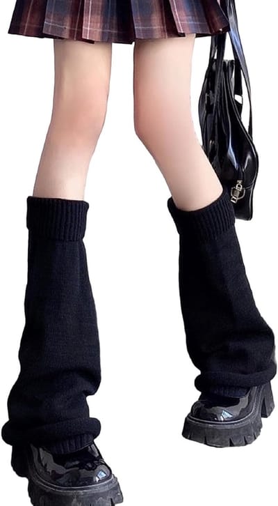 Dikke Gebreide Beenwarmers voor Dames, Warme Kniekousen, Ideaal voor Winter en Punkstijl, Comfortabele Lange Sokken voor Koude Dagen
