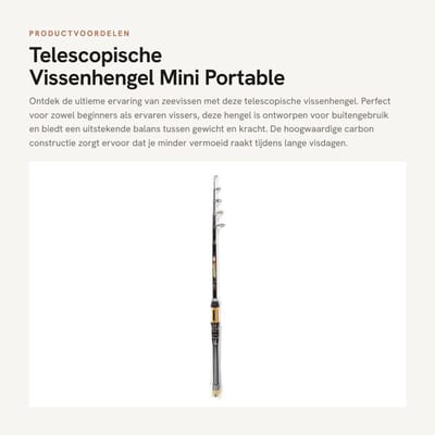Dailygoods- Telescopische Hengel 1,5/1,8/2,1/2,4/2,7/3,0 m - Draagbare Zee Hengel - Carbon Hengel - Keramische Draad Ring - Lichtgewicht - Schokbestendig - Visserijhengel