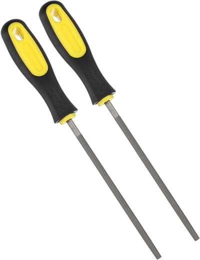 2-Pack Ronde Metalen Vijl 15.5 cm, Hoogwaardig Staal, Diamant Vijl met PVC Handvat voor Hout, Metaal, Keramiek en Meer voor DIY en Modelbouw
