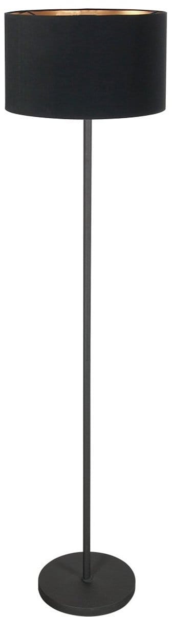 Vloerlamp Noor 4436ZW – Zwart met metalen en textielen elementen, hoogte 144 cm, trendy stijl, Mexlite