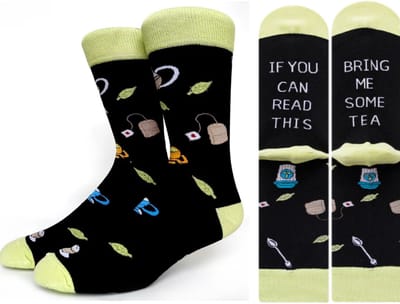 Thee sokken met tekst 'Bring me some tea' maat 40-45 - Cadeau tip voor theeliefhebbers
