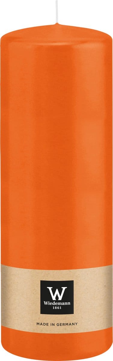 Wiedemann Cilinderkaars/stompkaars - oranje - 20 x 7 cm - 103 branduren - zuilkaarsen