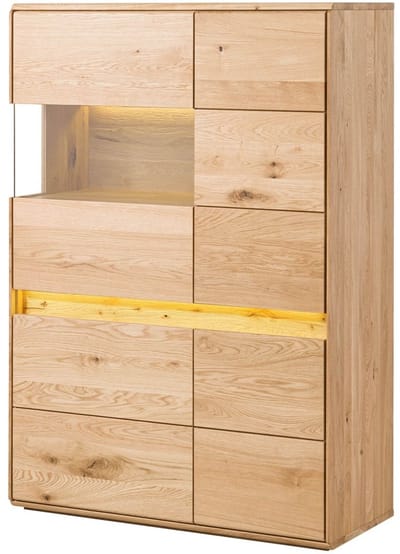 MASSIVMOEBEL24.DE wilde eik highboard blank massief hout 103x43,5x152 cm (BxTxH) geolied gemonteerd CARDIFF volledig massief #121