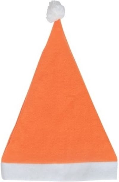 Voordelige kerstmuts - oranje - voor volwassenen - polyester - budget-line kerstmutsen