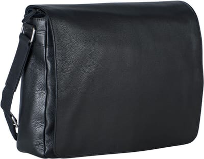 LEONHARD HEYDEN Leren schoudertas laptoptas met laptopvak Berlin Umhängetasche 7370 Schwarz zwart